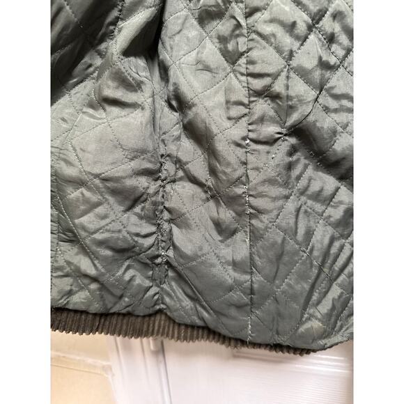 J. Crew Olive Green Double Breasted Long Corduroy Barn Jacket Size Small - Picture 7 of 7
